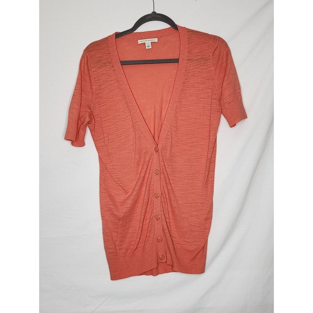 Banana Republic‎ Womens Orange Short Sleeve Cardigan sz Med